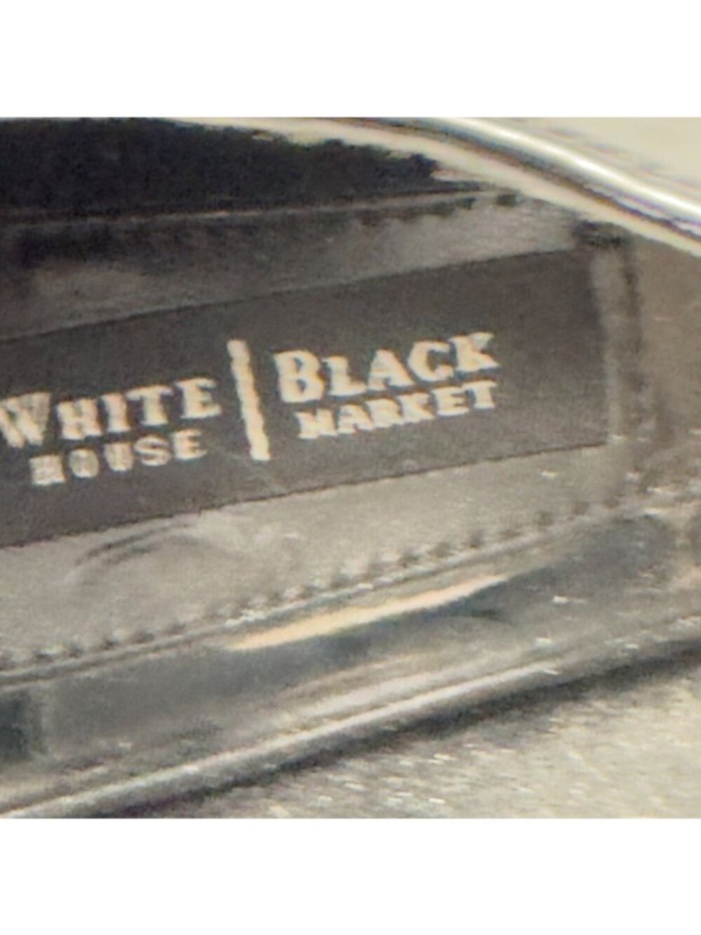 WHITE HOUSE BLACK MARKET Raegan Womens Shoes Black Patent Leather Suede Heels Si - Picture 11 of 12